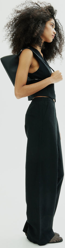 Czarne spodnie H & M z lnu