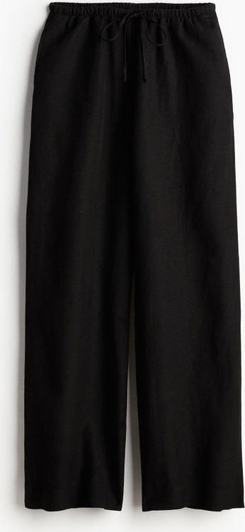 Czarne spodnie H & M z tkaniny