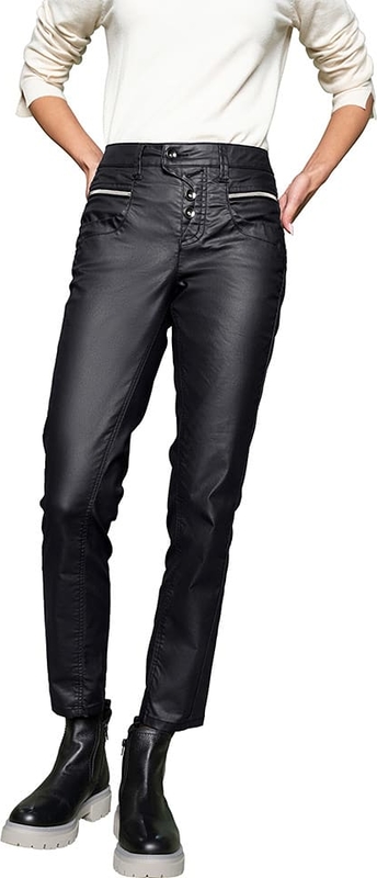Czarne spodnie Heine w stylu casual z bawełny
