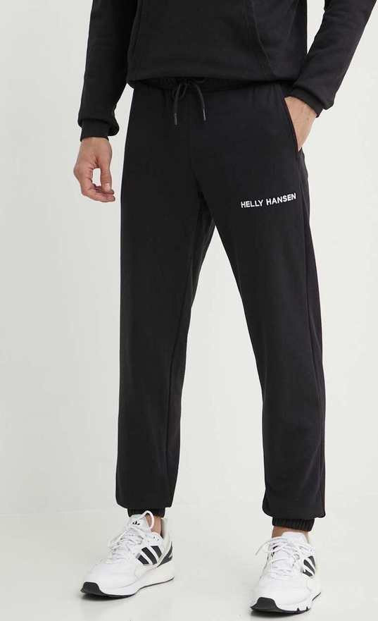 Czarne spodnie Helly Hansen w sportowym stylu z dresówki