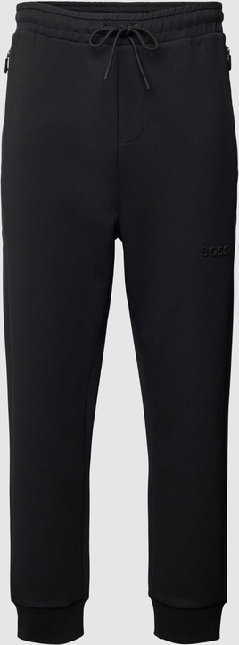 Czarne spodnie Hugo Boss w sportowym stylu z bawełny