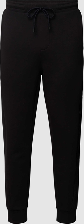Czarne spodnie Hugo Boss w sportowym stylu z nadrukiem z bawełny