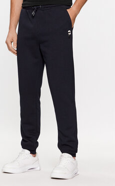 Czarne spodnie Karl Lagerfeld z dresówki w sportowym stylu
