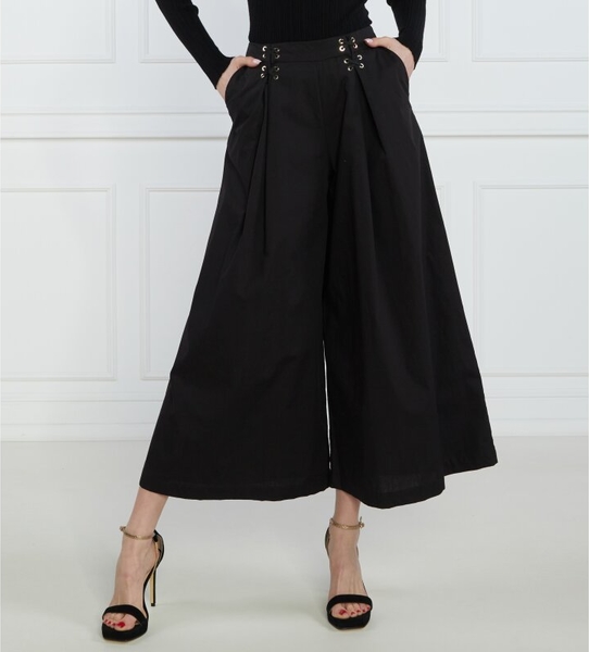 Czarne spodnie Liu-Jo z bawełny w stylu retro