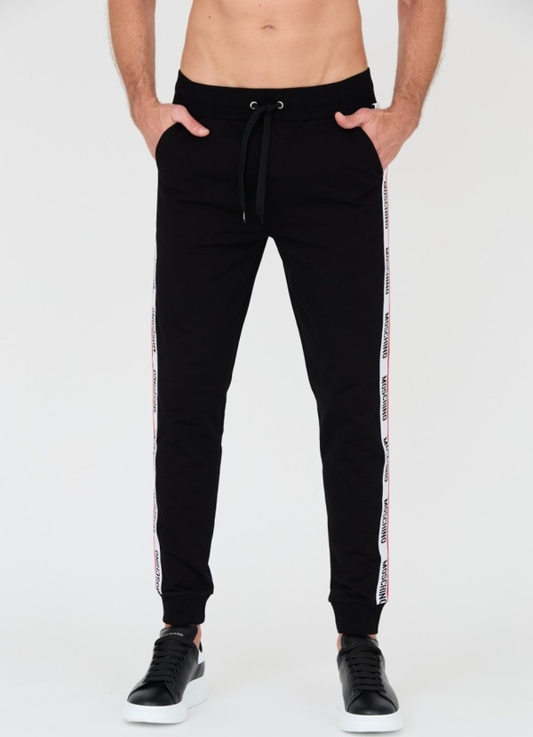 Czarne spodnie Moschino w sportowym stylu