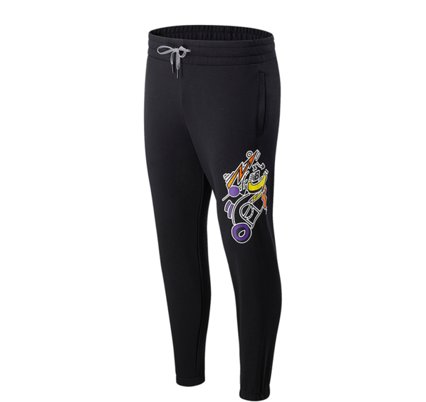 Czarne spodnie New Balance w sportowym stylu z dresówki