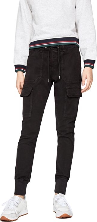 Czarne spodnie Pepe Jeans w militarnym stylu