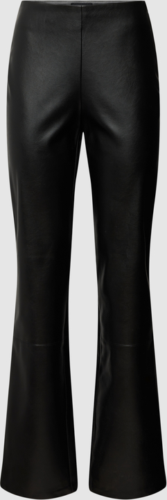 Czarne spodnie Pieces ze skóry ekologicznej w stylu retro