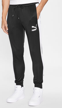 Czarne spodnie Puma w sportowym stylu z dresówki