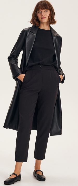 Czarne spodnie Reserved z tkaniny w stylu klasycznym