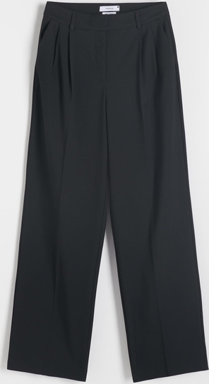 Czarne spodnie Reserved z tkaniny w stylu retro