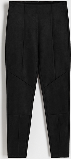 Czarne spodnie Reserved z zamszu