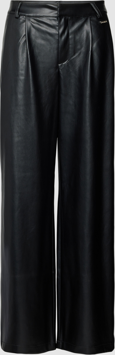 Czarne spodnie Review ze skóry ekologicznej w stylu retro
