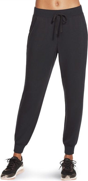 Czarne spodnie Skechers z dresówki w sportowym stylu