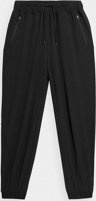 Czarne spodnie sportowe 4F w sportowym stylu z dresówki