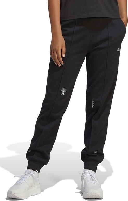 Czarne spodnie sportowe Adidas w sportowym stylu z bawełny
