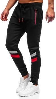 Czarne spodnie sportowe Denley w sportowym stylu z bawełny