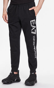 Czarne spodnie sportowe EA7 Emporio Armani z dresówki