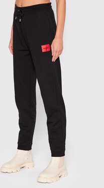 Czarne spodnie sportowe Hugo Boss w sportowym stylu z dresówki