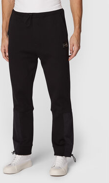 Czarne spodnie sportowe Hugo Boss w sportowym stylu z dresówki