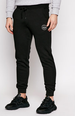 Czarne spodnie sportowe Jack & Jones z dresówki