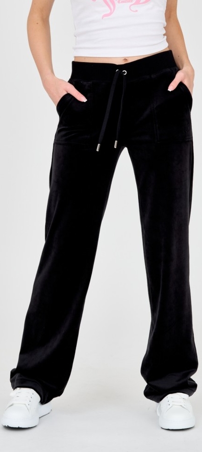 Czarne spodnie sportowe Juicy Couture w sportowym stylu z dresówki