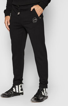 Czarne spodnie sportowe Karl Lagerfeld z dresówki