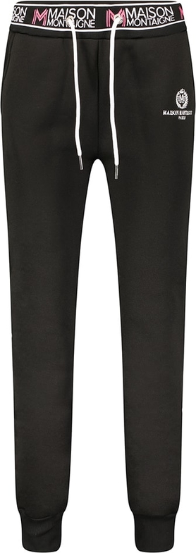 Czarne spodnie sportowe Maison Montaigne z dresówki