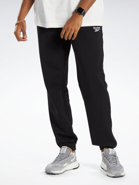 Czarne spodnie sportowe Reebok w sportowym stylu z dresówki