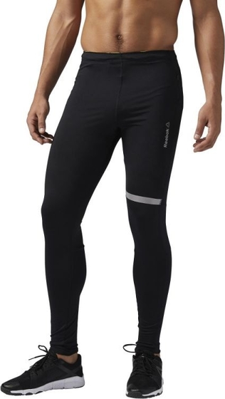Czarne spodnie sportowe Reebok ze skóry ekologicznej