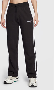 Czarne spodnie sportowe Tommy Jeans w sportowym stylu z dresówki