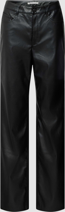 Czarne spodnie Tom Tailor Denim ze skóry ekologicznej