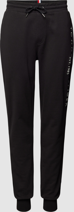 Czarne spodnie Tommy Hilfiger z dresówki w sportowym stylu