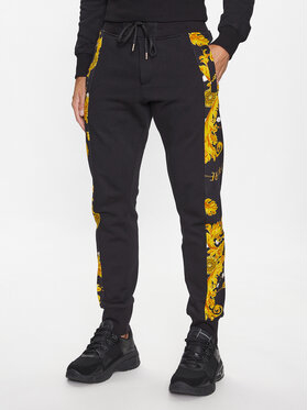 Czarne spodnie Versace Jeans w sportowym stylu z dresówki