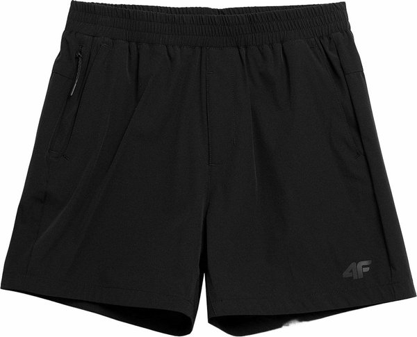 Czarne szorty 4F w sportowym stylu z tkaniny