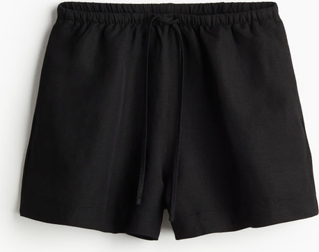 Czarne szorty H & M w sportowym stylu z tkaniny