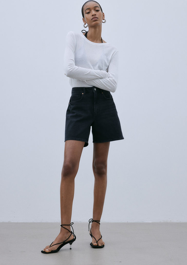 Czarne szorty H & M w stylu casual