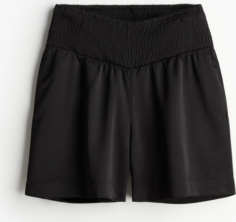 Czarne szorty H & M w stylu casual z satyny
