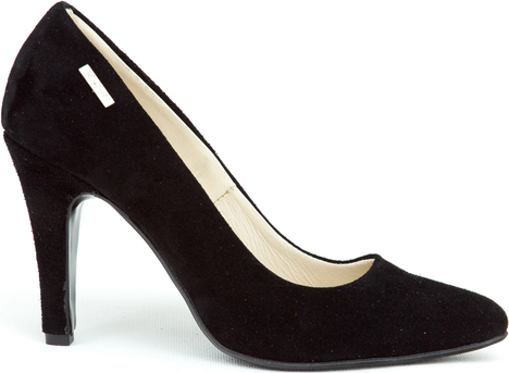 Czarne szpilki Zapato ze skóry na wysokim obcasie w stylu klasycznym