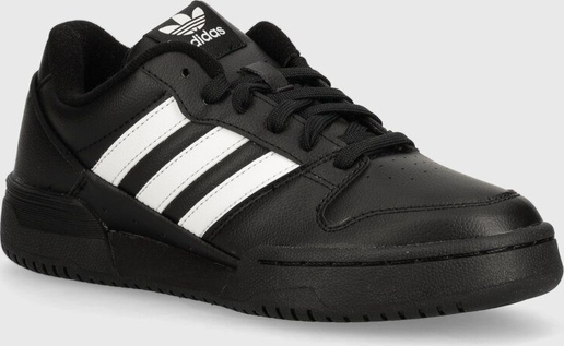 Czarne trampki Adidas Originals ze skóry z płaską podeszwą