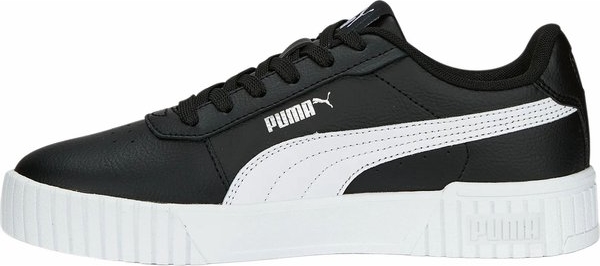 Czarne trampki Puma sznurowane z płaską podeszwą w sportowym stylu