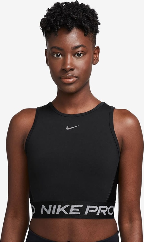 Czarny biustonosz Nike z nadrukiem