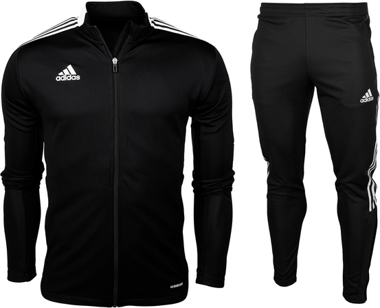 Czarny dres Adidas w sportowym stylu
