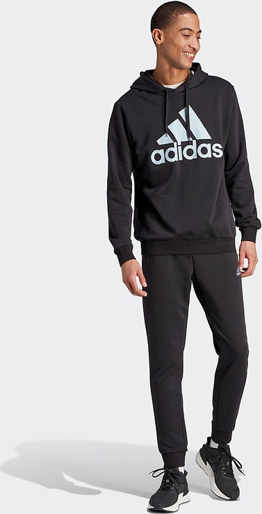 Czarny dres Adidas w sportowym stylu z bawełny