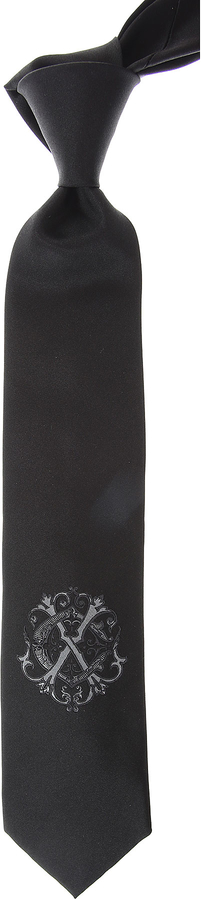 Czarny krawat Christian Lacroix z jedwabiu