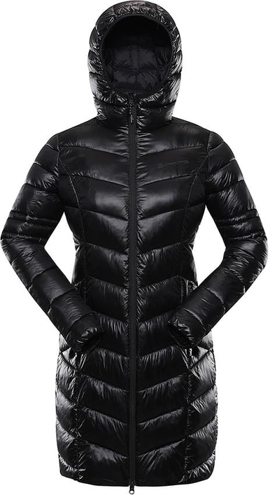 Czarny płaszcz Alpine Pro w stylu casual z kapturem