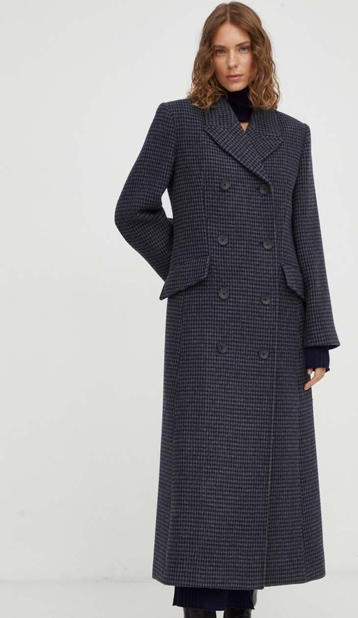 Czarny płaszcz By Malene Birger bez kaptura przejściowa w stylu klasycznym