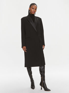Czarny płaszcz Calvin Klein bez kaptura