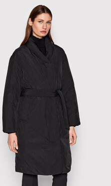 Czarny płaszcz Calvin Klein bez kaptura w stylu casual przejściowa