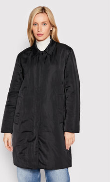 Czarny płaszcz Calvin Klein w stylu casual przejściowa bez kaptura